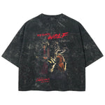 Playera streetwear premium de anime y gaming ExtraLife MX, corte boxy deluxe mineral wash heavyweight en color Acid Wash, moda urbana mexicana de culto.
