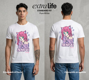 El Sempai Legendario | El Sempai del Bien #03949 - Playera Classic Premium | Pure White - Foto en modelo
