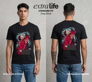 Los Siete Pecados | El Inmortal del Pecado #03950 - Playera Standard Fit | Deep Black - Foto en modelo