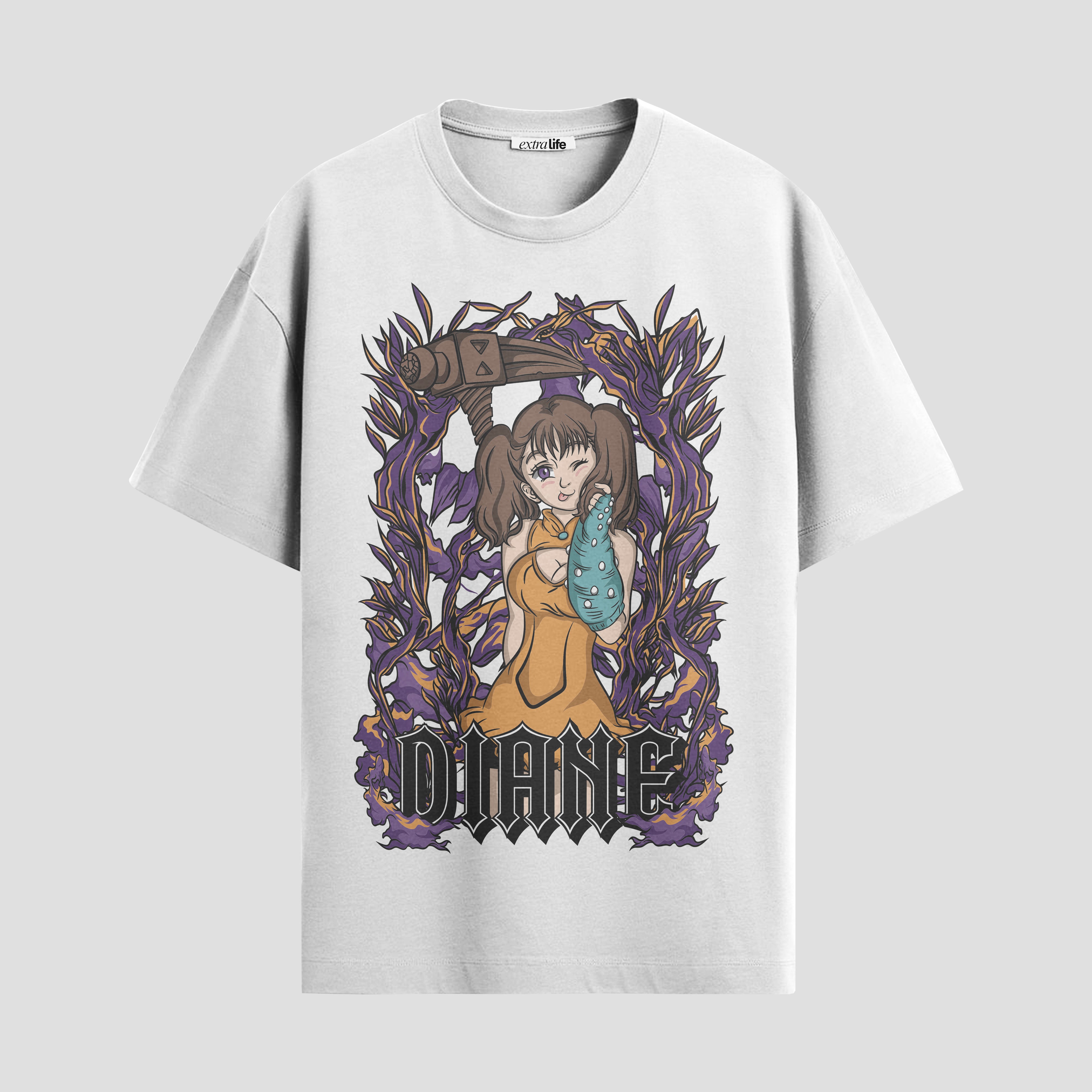 Playera urbana de anime y gaming ExtraLife MX, corte Standard Fit unisex ligero y transpirable en color Deep Black y Pure White, ropa de uso diario para gym y casual.