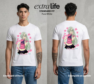 Los Siete Pecados | La Princesa del Bien #03953 - Playera Standard Fit | Pure White - Foto en modelo