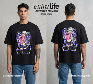 Los Siete Pecados | El Amor del Dragon #03954 - Playera Oversized Premium | Deep Black - Foto en modelo
