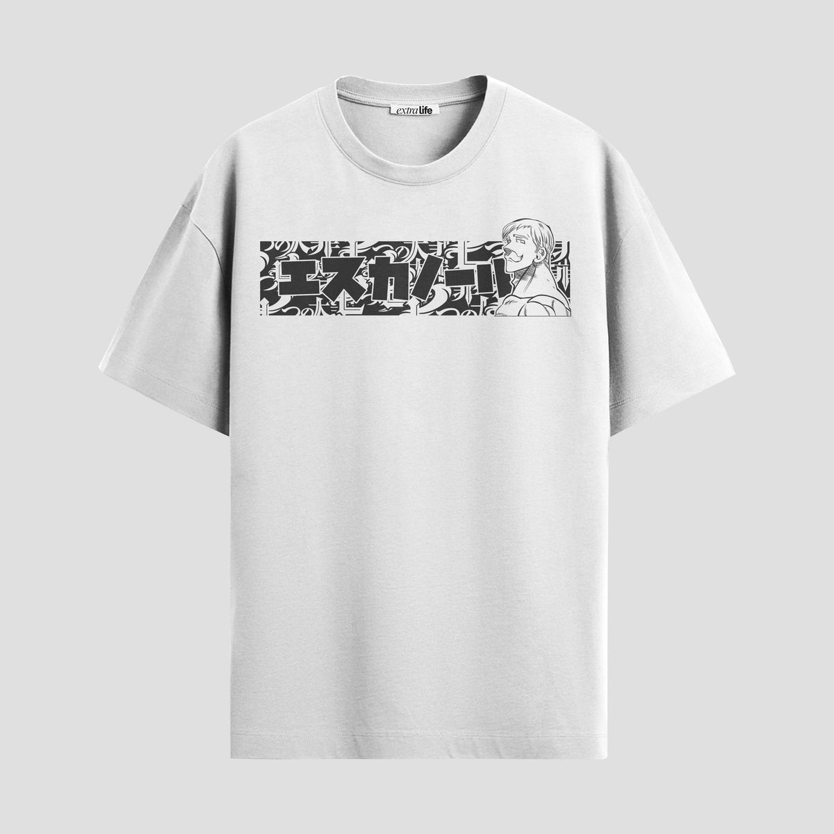 Playera urbana de anime y gaming ExtraLife MX, corte Classic Premium unisex ligero y transpirable en color Deep Black y Pure White, ropa de uso diario para gym y casual.