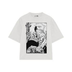 Playera streetwear premium de anime y gaming ExtraLife MX, corte oversized drop shoulder ligero y fresco en color Deep Black y Off-White, moda urbana mexicana de culto.