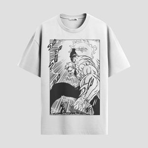 Playera urbana de anime y gaming ExtraLife MX, corte Standard Fit unisex ligero y transpirable en color Deep Black y Pure White, ropa de uso diario para gym y casual.