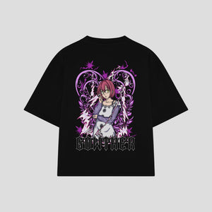 Playera streetwear premium de anime y gaming ExtraLife MX, corte oversized drop shoulder ligero y fresco en color Deep Black y Off-White, moda urbana mexicana de culto.