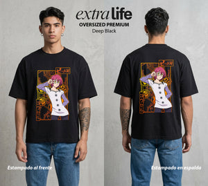 Los Siete Pecados | La Lujuria del Conocimiento #03959 - Playera Oversized Premium | Deep Black - Foto en modelo