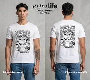 Los Siete Pecados | La Colera del Dragon #03962 - Playera Standard Fit | Pure White - Foto en modelo