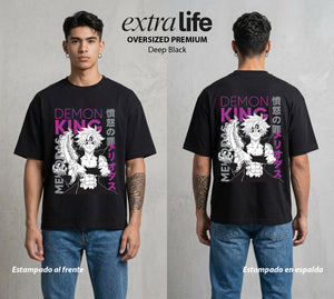 Los Siete Pecados | La Colera del Dragon #03964 - Playera Oversized Premium | Deep Black - Foto en modelo