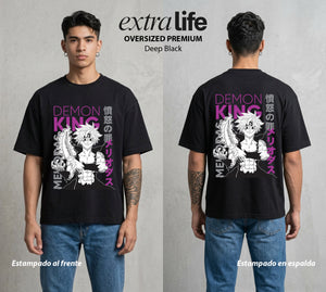 Los Siete Pecados | La Colera del Dragon #03964 - Playera Oversized Premium | Deep Black - Foto en modelo