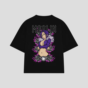 Playera streetwear premium de anime y gaming ExtraLife MX, corte oversized drop shoulder ligero y fresco en color Deep Black y Off-White, moda urbana mexicana de culto.