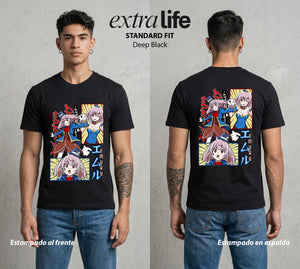 La Frontera del Juego | El Hada del Juego #03970 - Playera Standard Fit | Deep Black - Foto en modelo