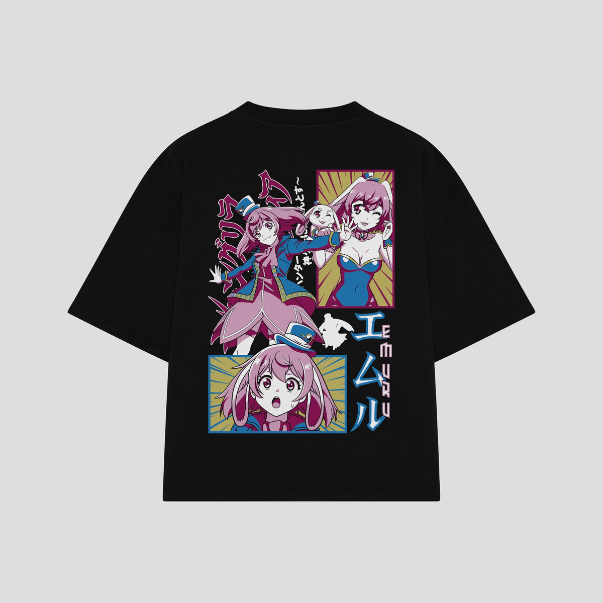 Playera streetwear premium de anime y gaming ExtraLife MX, corte oversized drop shoulder ligero y fresco en color Deep Black y Off-White, moda urbana mexicana de culto.