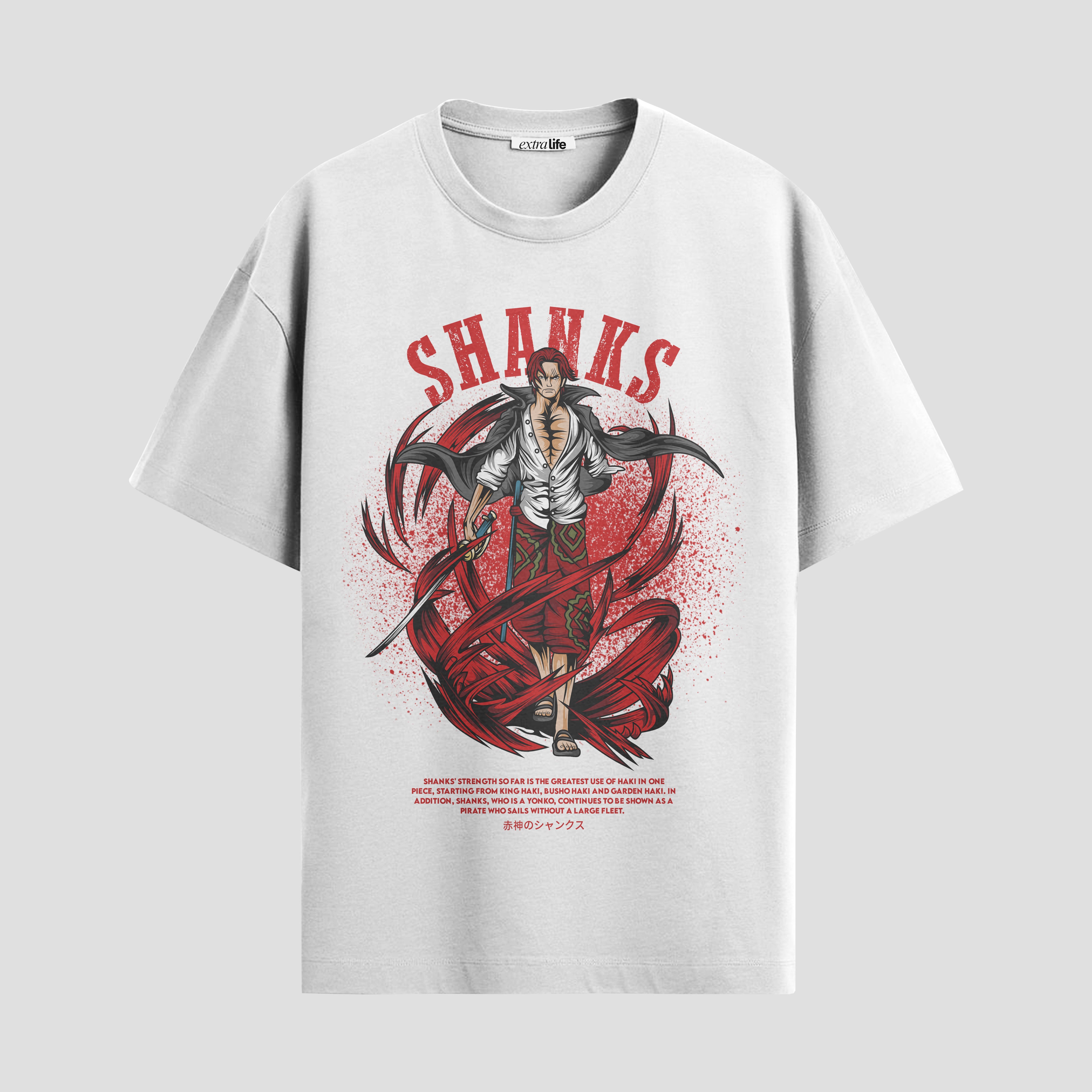 Playera urbana de anime y gaming ExtraLife MX, corte Standard Fit unisex ligero y transpirable en color Deep Black y Pure White, ropa de uso diario para gym y casual.
