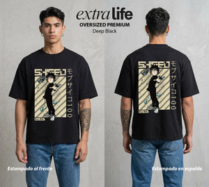 El Psiconico Reprimido | El Psiquico al Cien #03975 - Playera Oversized Premium | Deep Black - Foto en modelo