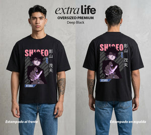 El Psiconico Reprimido | El Mobista sin Saber #03978 - Playera Oversized Premium | Deep Black - Foto en modelo