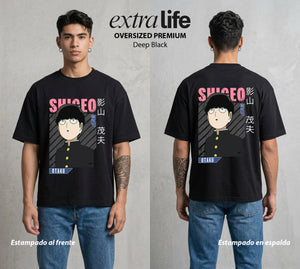 El Psiconico Reprimido | El Psiquico al Cien #03983 - Playera Oversized Premium | Deep Black - Foto en modelo