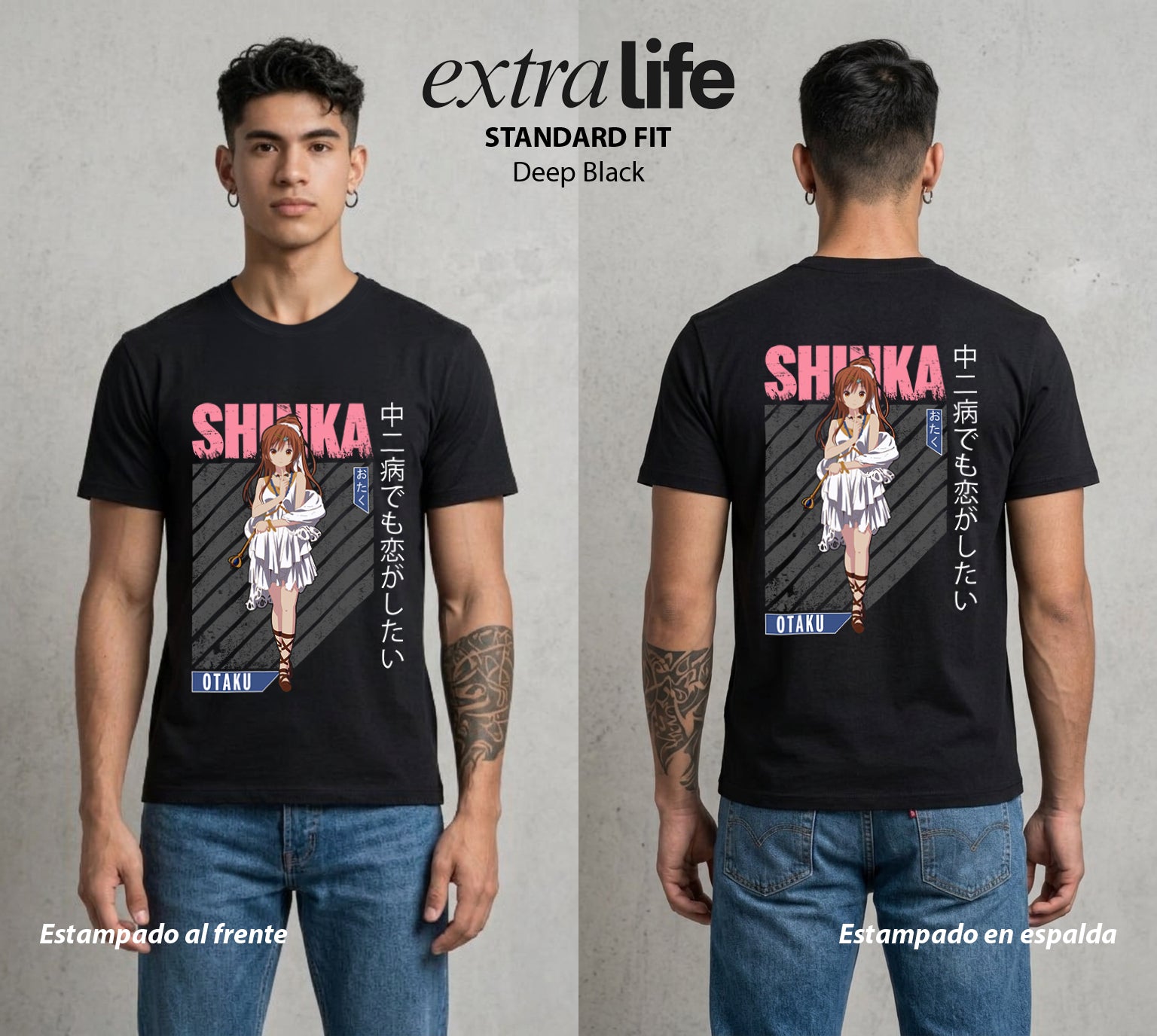 El Ojo del Mal | La Tsundere del Bien #03988 - Playera Standard Fit | Deep Black - Foto en modelo
