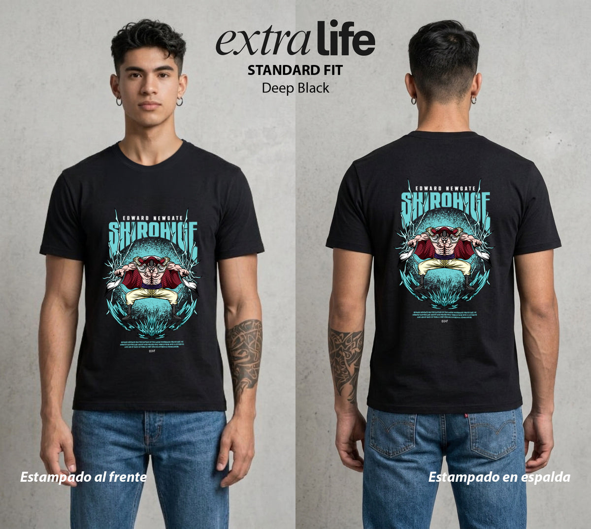 Mar de los Piratas | El Padre del Bien #03992 - Playera Classic Premium | Deep Black - Foto en modelo