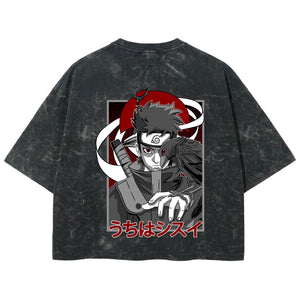 Playera streetwear premium de anime y gaming ExtraLife MX, corte boxy deluxe mineral wash heavyweight en color Acid Wash, moda urbana mexicana de culto.