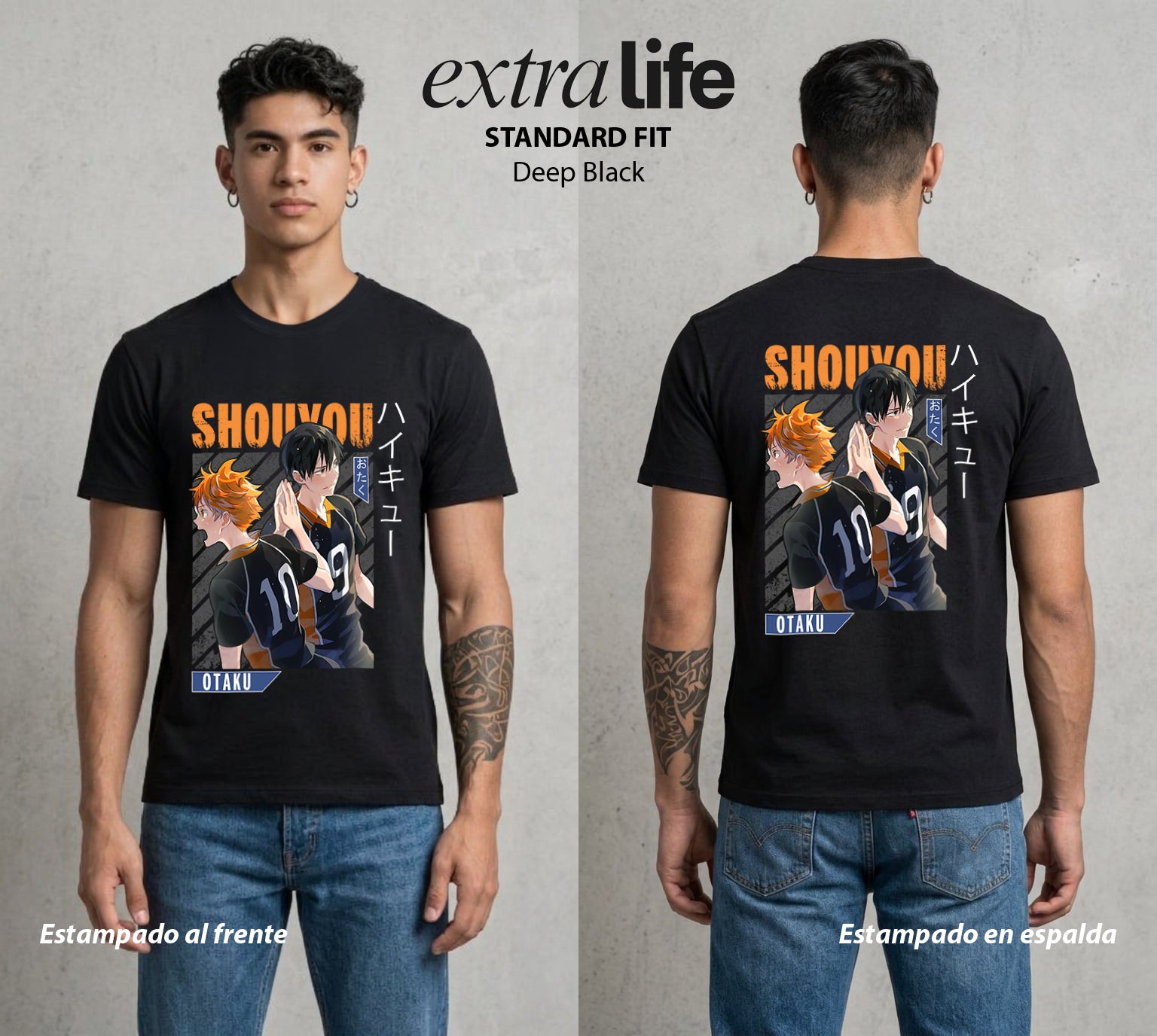 El Vuelo del Voleibol | El Amor Silencioso #04000 - Playera Standard Fit | Deep Black - Foto en modelo