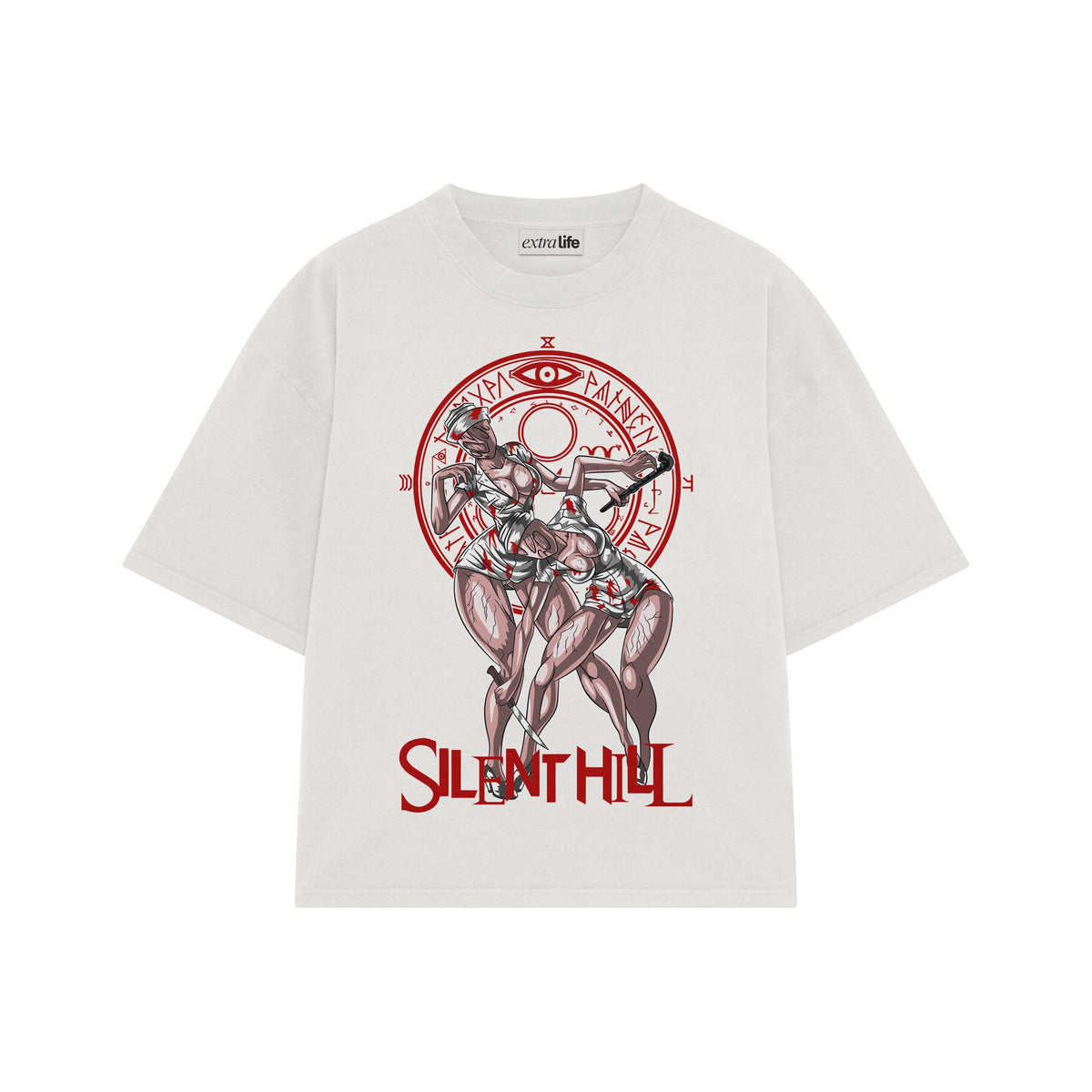 Playera streetwear premium de anime y gaming ExtraLife MX, corte oversized drop shoulder ligero y fresco en color Deep Black y Off-White, moda urbana mexicana de culto.