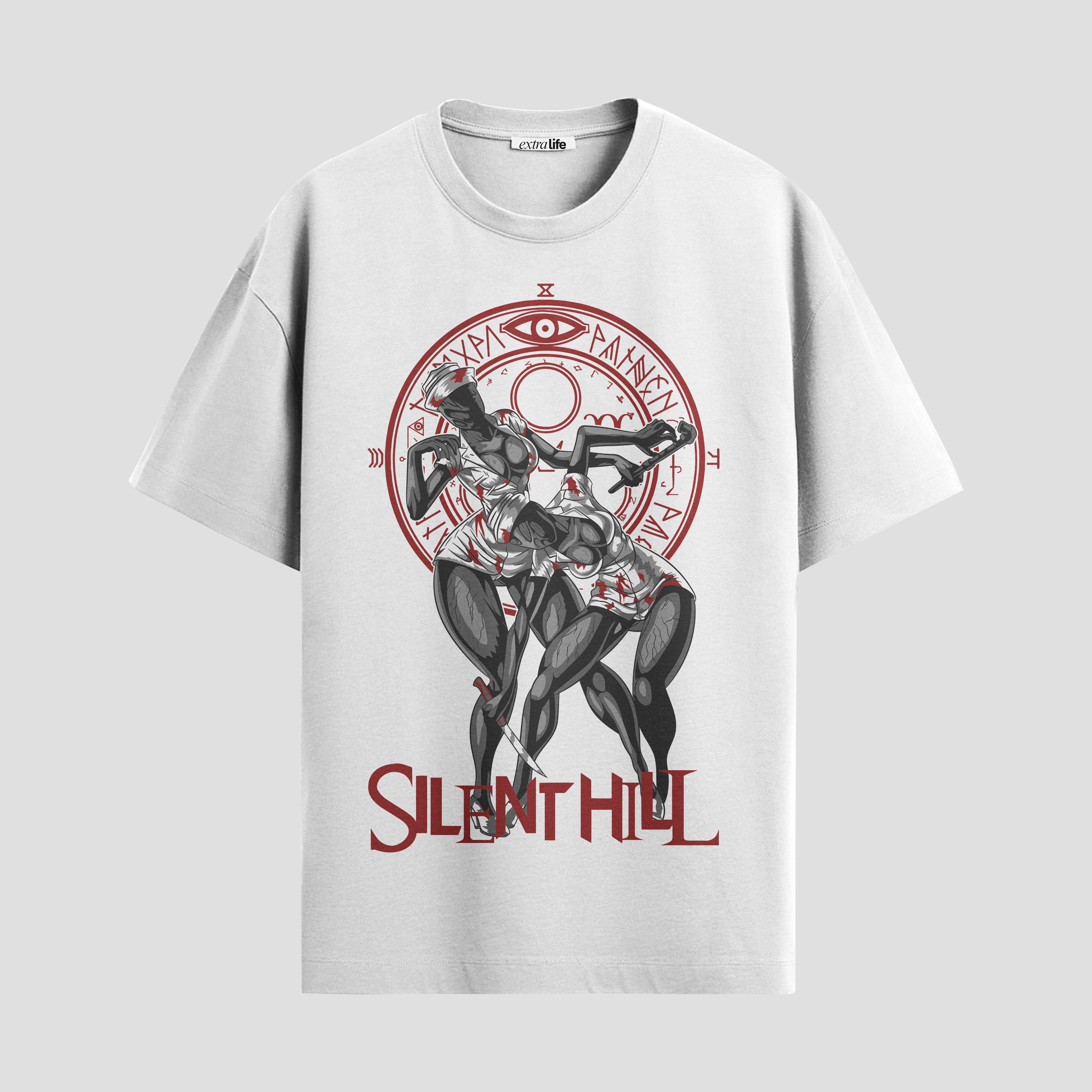 Playera urbana de anime y gaming ExtraLife MX, corte Standard Fit unisex ligero y transpirable en color Deep Black y Pure White, ropa de uso diario para gym y casual.