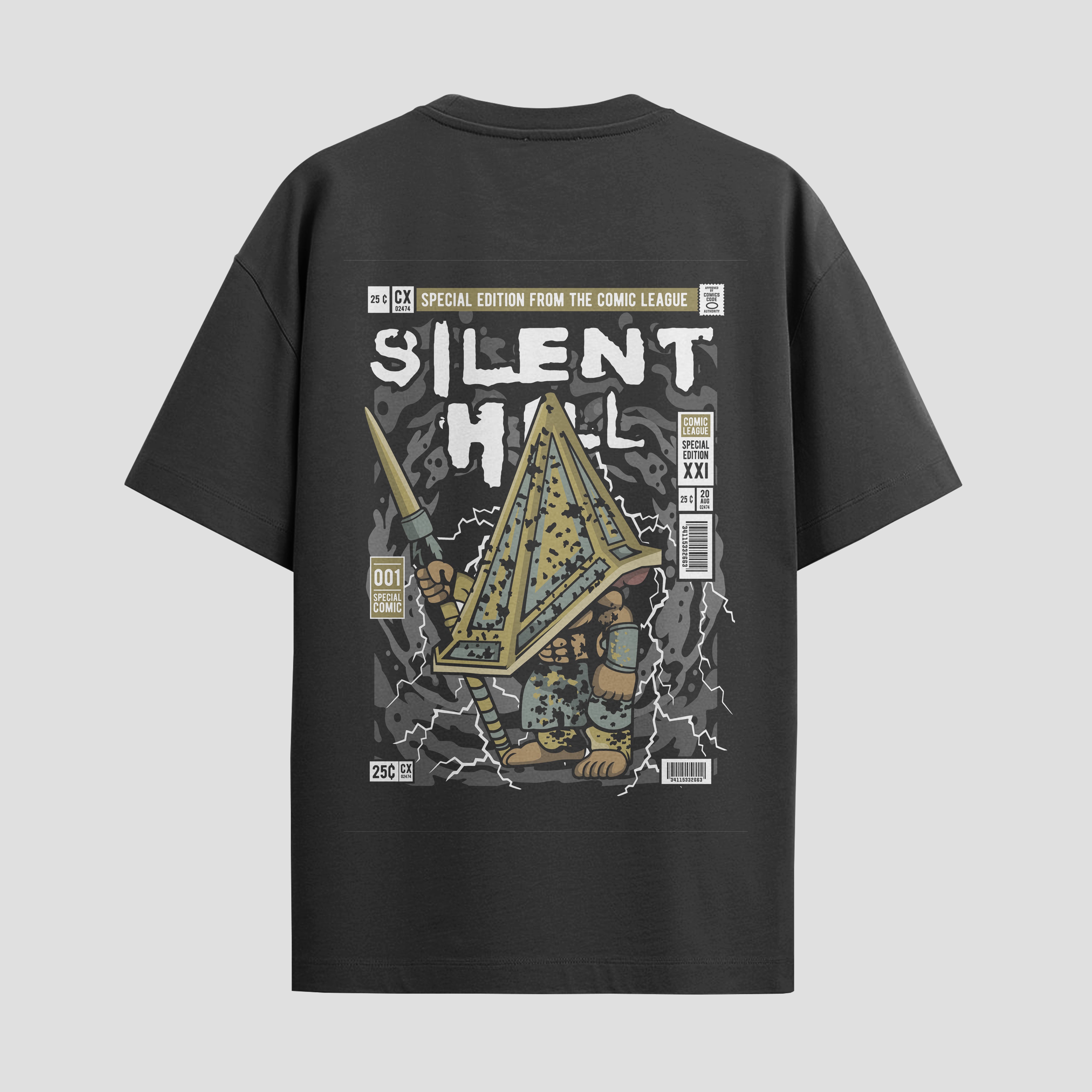 Playera urbana de anime y gaming ExtraLife MX, corte Standard Fit unisex ligero y transpirable en color Deep Black y Pure White, ropa de uso diario para gym y casual.