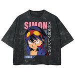 Playera streetwear premium de anime y gaming ExtraLife MX, corte boxy deluxe mineral wash heavyweight en color Acid Wash, moda urbana mexicana de culto.