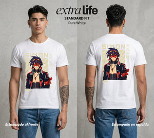 Mas Alla del Cielo | El Spiral del Bien #04015 - Playera Standard Fit | Pure White - Foto en modelo