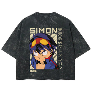 Playera streetwear premium de anime y gaming ExtraLife MX, corte boxy deluxe mineral wash heavyweight en color Acid Wash, moda urbana mexicana de culto.