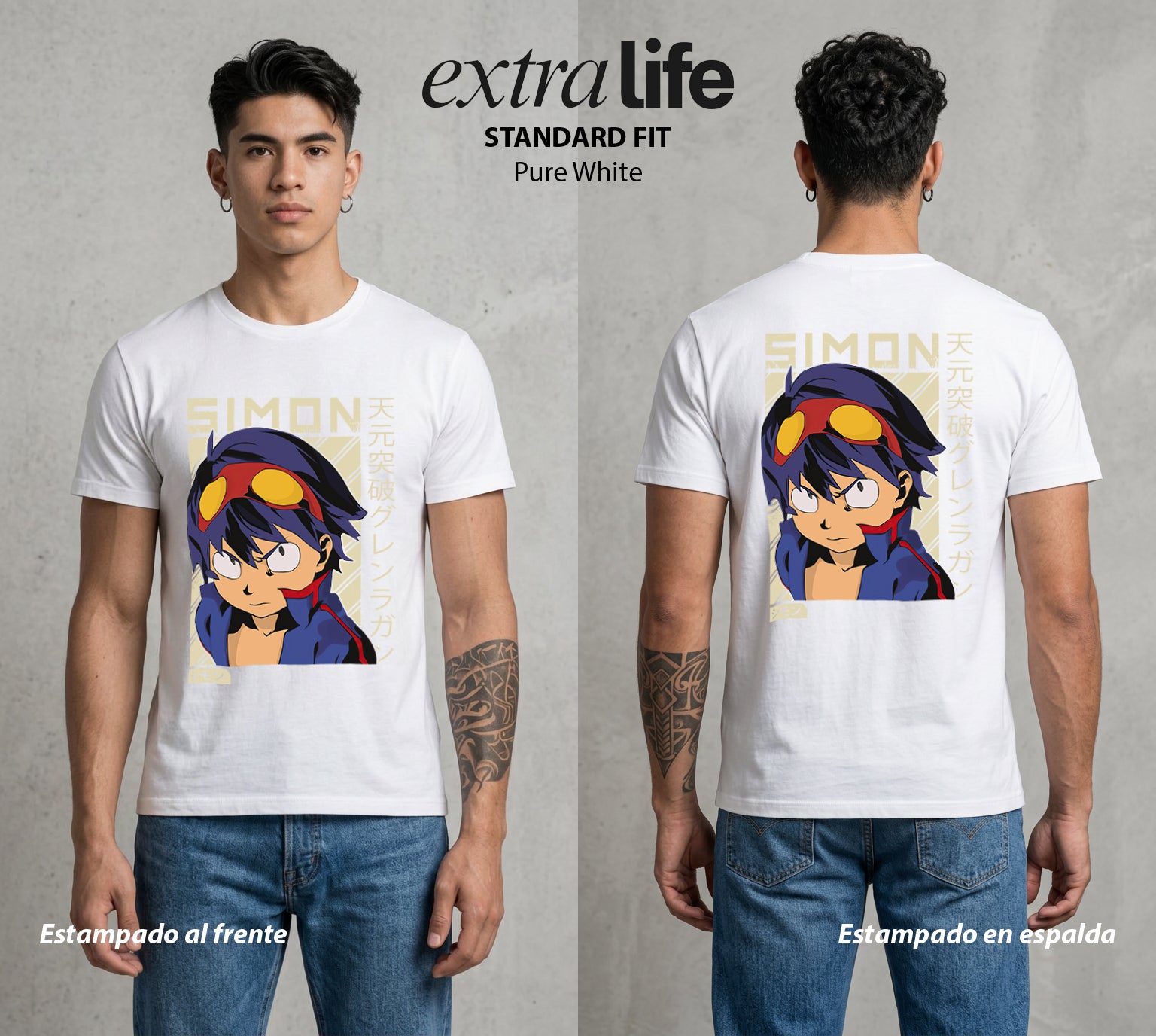 Mas Alla del Cielo | La Broca del Universo #04017 - Playera Standard Fit | Pure White - Foto en modelo