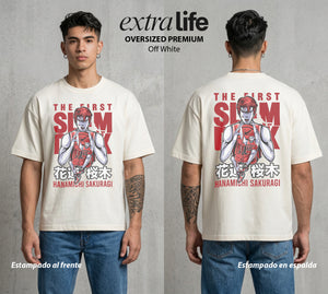 La Cancha del Destino | El Genio Novato #04024 - Playera Oversized Premium | Off White - Foto en modelo