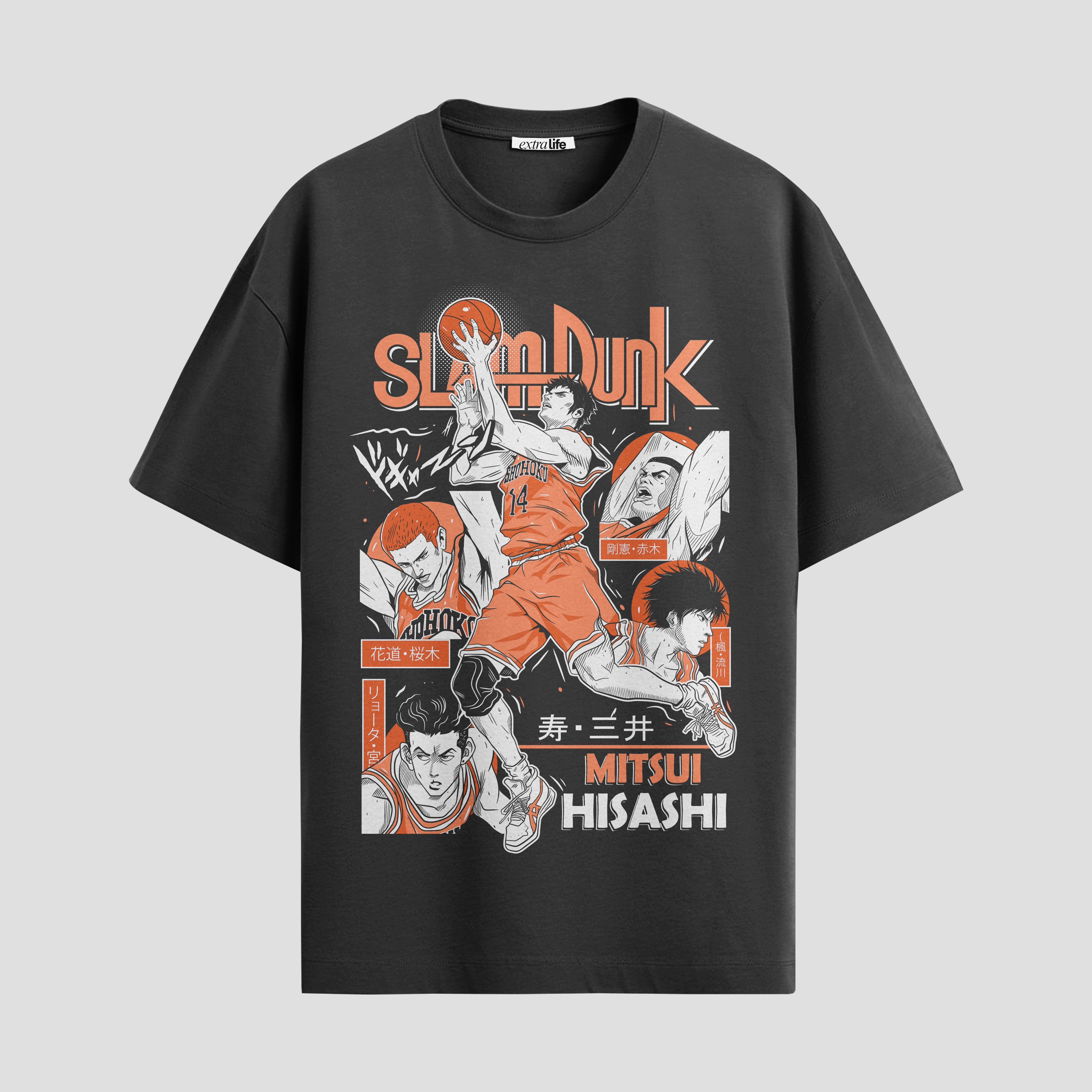 Playera urbana de anime y gaming ExtraLife MX, corte Standard Fit unisex ligero y transpirable en color Deep Black y Pure White, ropa de uso diario para gym y casual.