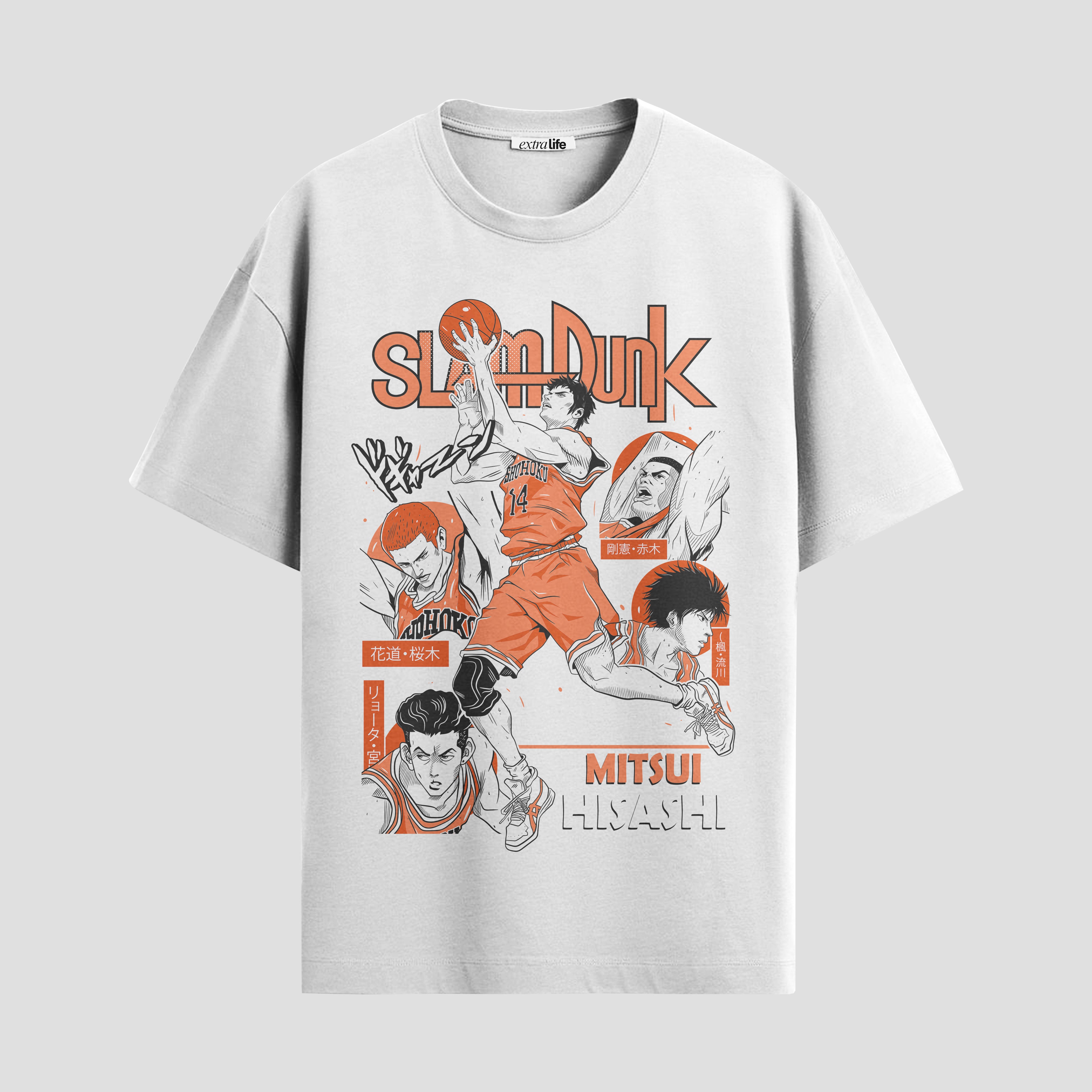 Playera urbana de anime y gaming ExtraLife MX, corte Standard Fit unisex ligero y transpirable en color Deep Black y Pure White, ropa de uso diario para gym y casual.