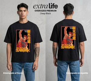 La Cancha del Destino | El Novato del Bien #04036 - Playera Oversized Premium | Deep Black - Foto en modelo