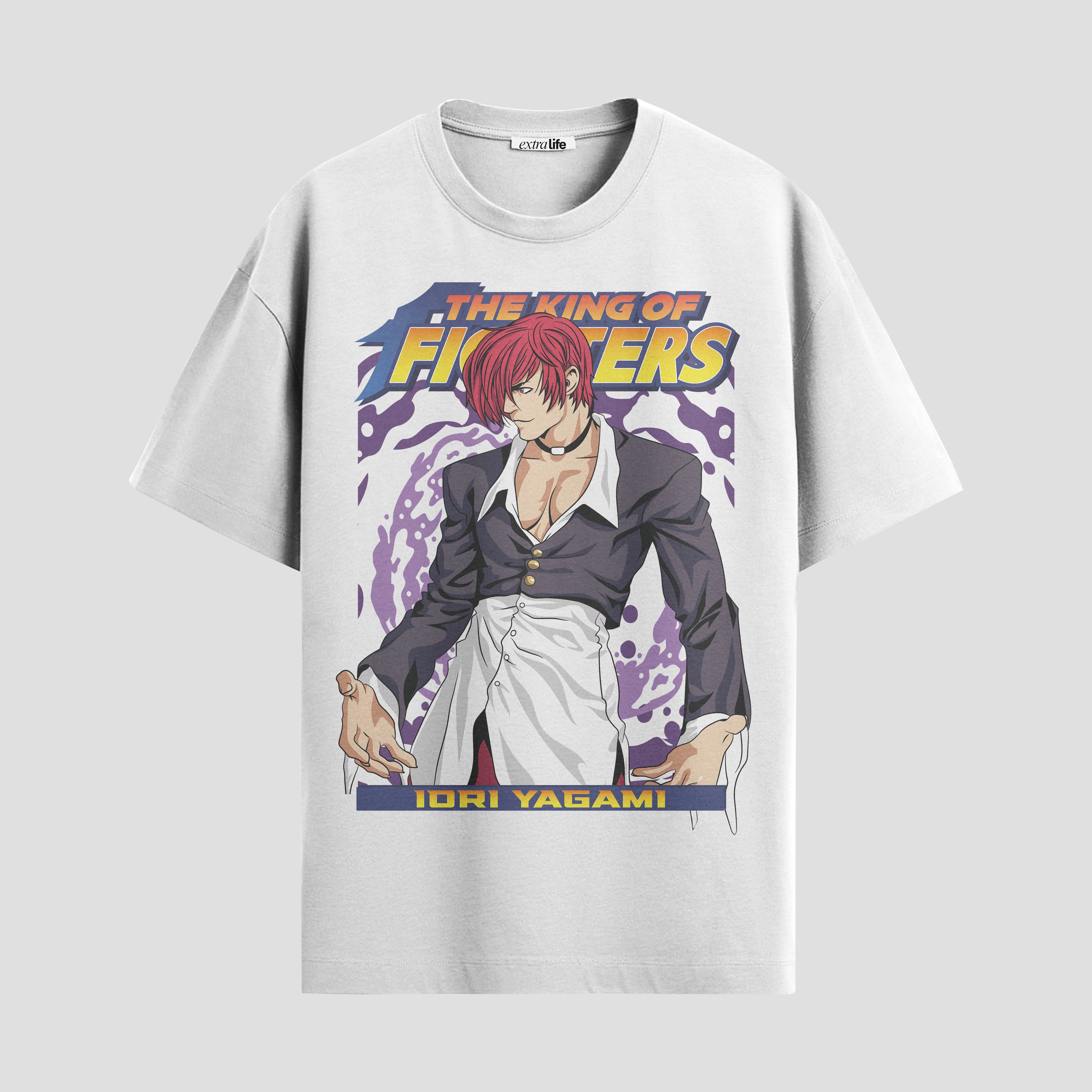 Playera urbana de anime y gaming ExtraLife MX, corte Standard Fit unisex ligero y transpirable en color Deep Black y Pure White, ropa de uso diario para gym y casual.