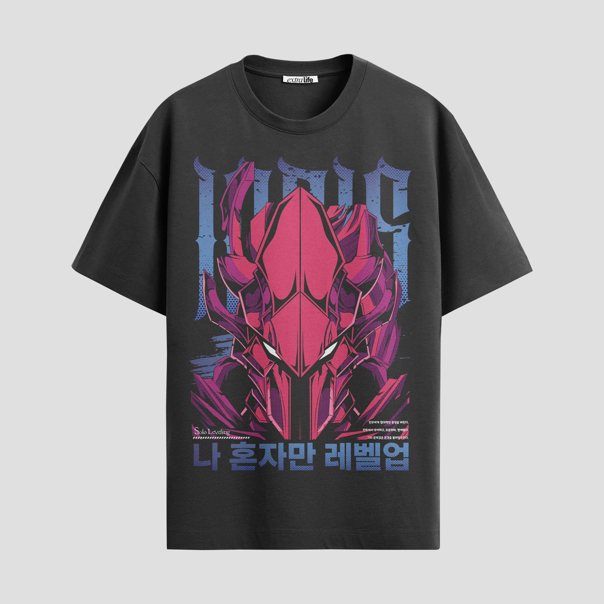 Playera urbana de anime y gaming ExtraLife MX, corte Classic Premium unisex ligero y transpirable en color Deep Black y Pure White, ropa de uso diario para gym y casual.