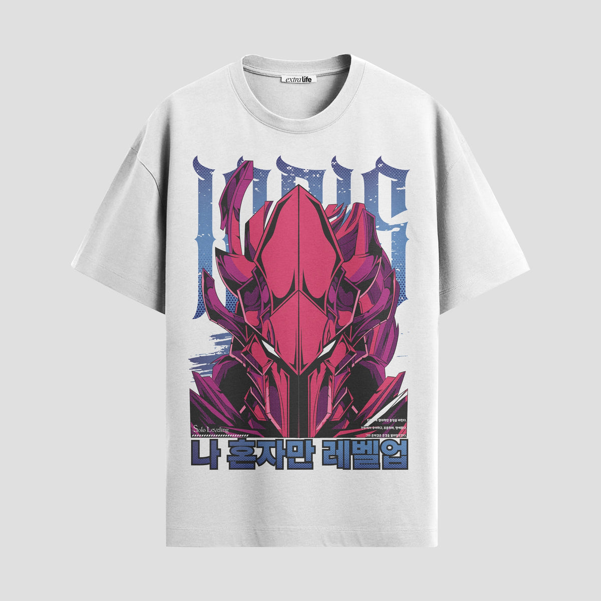 Playera urbana de anime y gaming ExtraLife MX, corte Classic Premium unisex ligero y transpirable en color Deep Black y Pure White, ropa de uso diario para gym y casual.