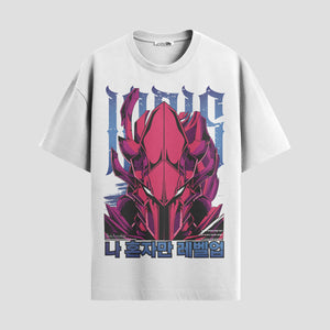 Playera urbana de anime y gaming ExtraLife MX, corte Standard Fit unisex ligero y transpirable en color Deep Black y Pure White, ropa de uso diario para gym y casual.