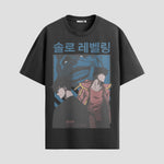 Playera urbana de anime y gaming ExtraLife MX, corte Standard Fit unisex ligero y transpirable en color Deep Black y Pure White, ropa de uso diario para gym y casual.
