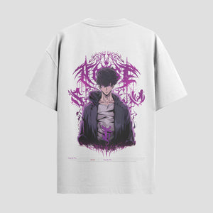 Playera urbana de anime y gaming ExtraLife MX, corte Standard Fit unisex ligero y transpirable en color Deep Black y Pure White, ropa de uso diario para gym y casual.