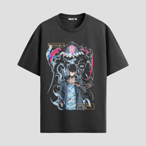 Playera urbana de anime y gaming ExtraLife MX, corte Standard Fit unisex ligero y transpirable en color Deep Black y Pure White, ropa de uso diario para gym y casual.