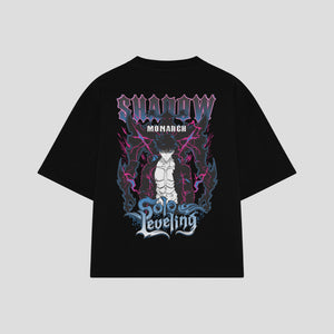 Playera streetwear premium de anime y gaming ExtraLife MX, corte oversized drop shoulder ligero y fresco en color Deep Black y Off-White, moda urbana mexicana de culto.