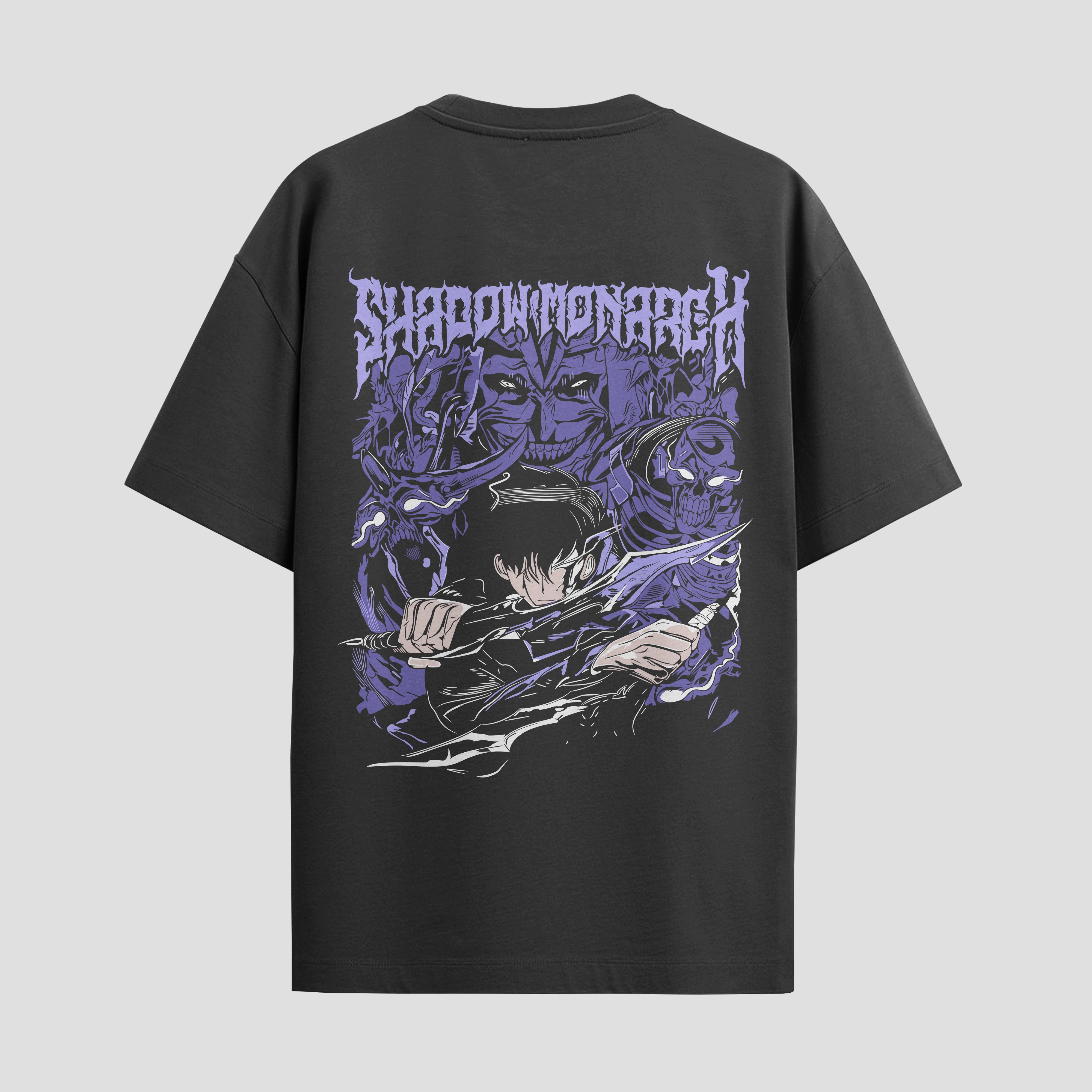Playera urbana de anime y gaming ExtraLife MX, corte Standard Fit unisex ligero y transpirable en color Deep Black y Pure White, ropa de uso diario para gym y casual.