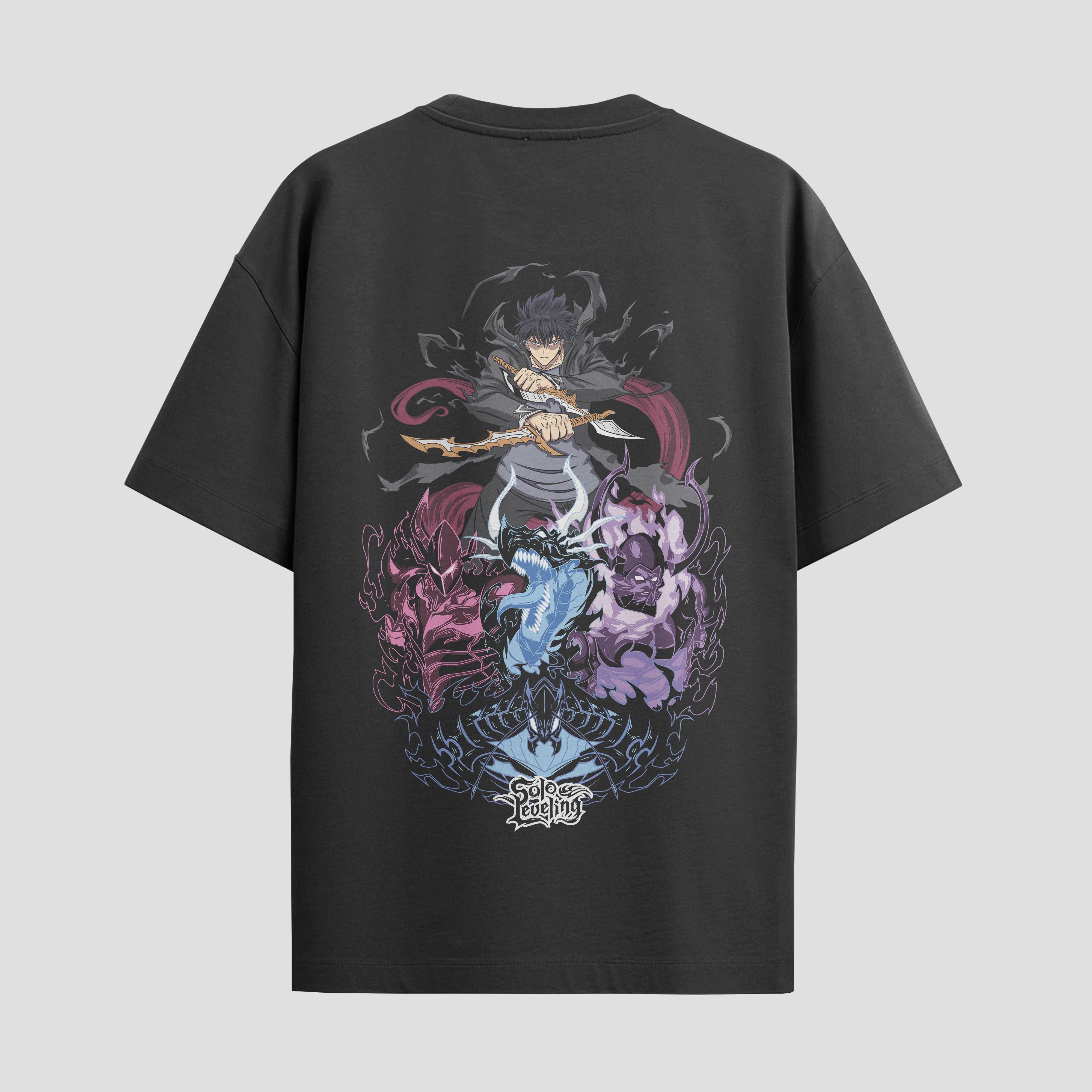 Playera urbana de anime y gaming ExtraLife MX, corte Standard Fit unisex ligero y transpirable en color Deep Black y Pure White, ropa de uso diario para gym y casual.