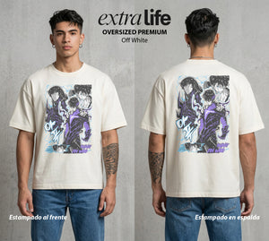 El Cazador Solitario | El Ascenso del Solitario #04061 - Playera Oversized Premium | Off White - Foto en modelo