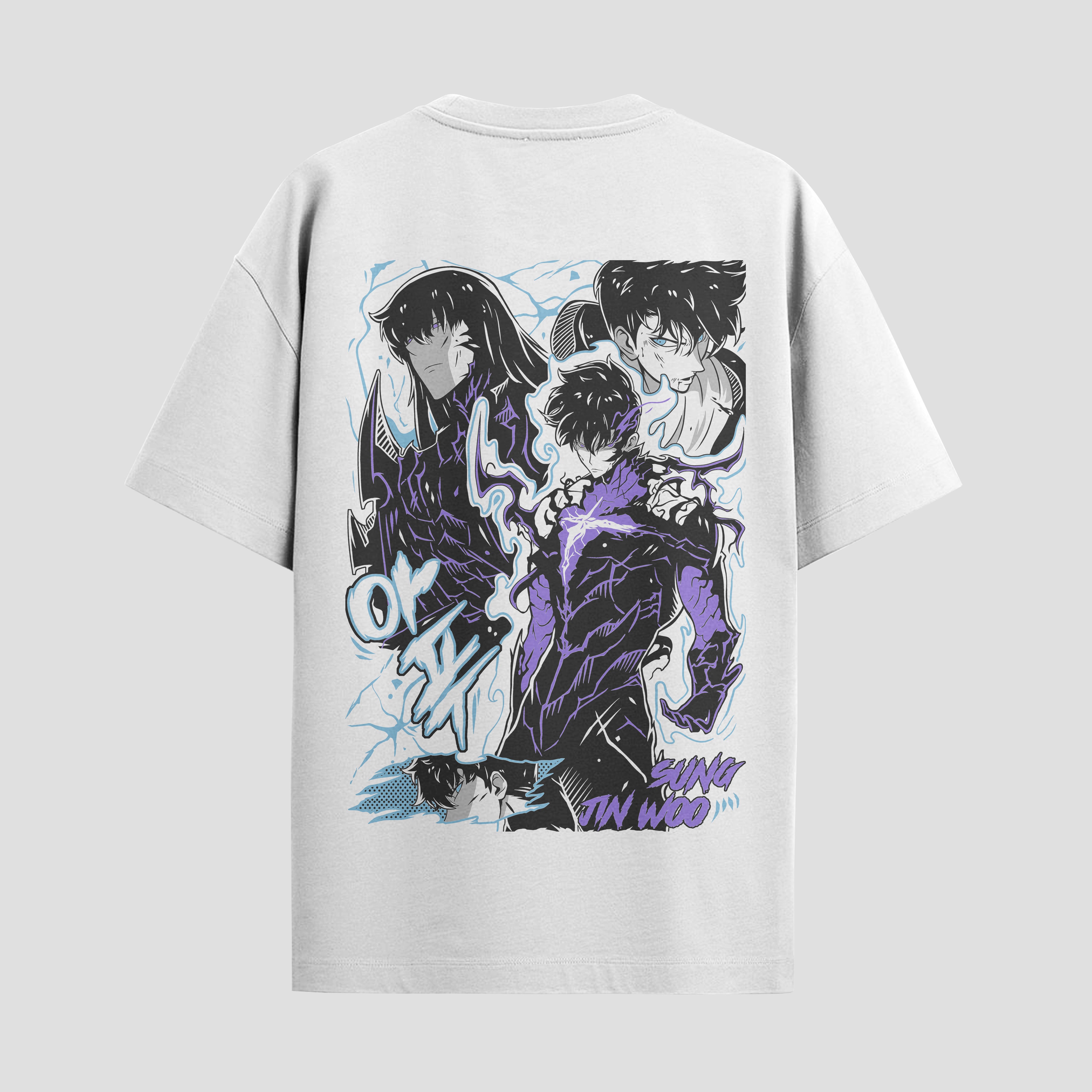 Playera urbana de anime y gaming ExtraLife MX, corte Standard Fit unisex ligero y transpirable en color Deep Black y Pure White, ropa de uso diario para gym y casual.