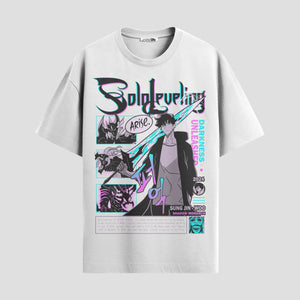Playera urbana de anime y gaming ExtraLife MX, corte Standard Fit unisex ligero y transpirable en color Deep Black y Pure White, ropa de uso diario para gym y casual.