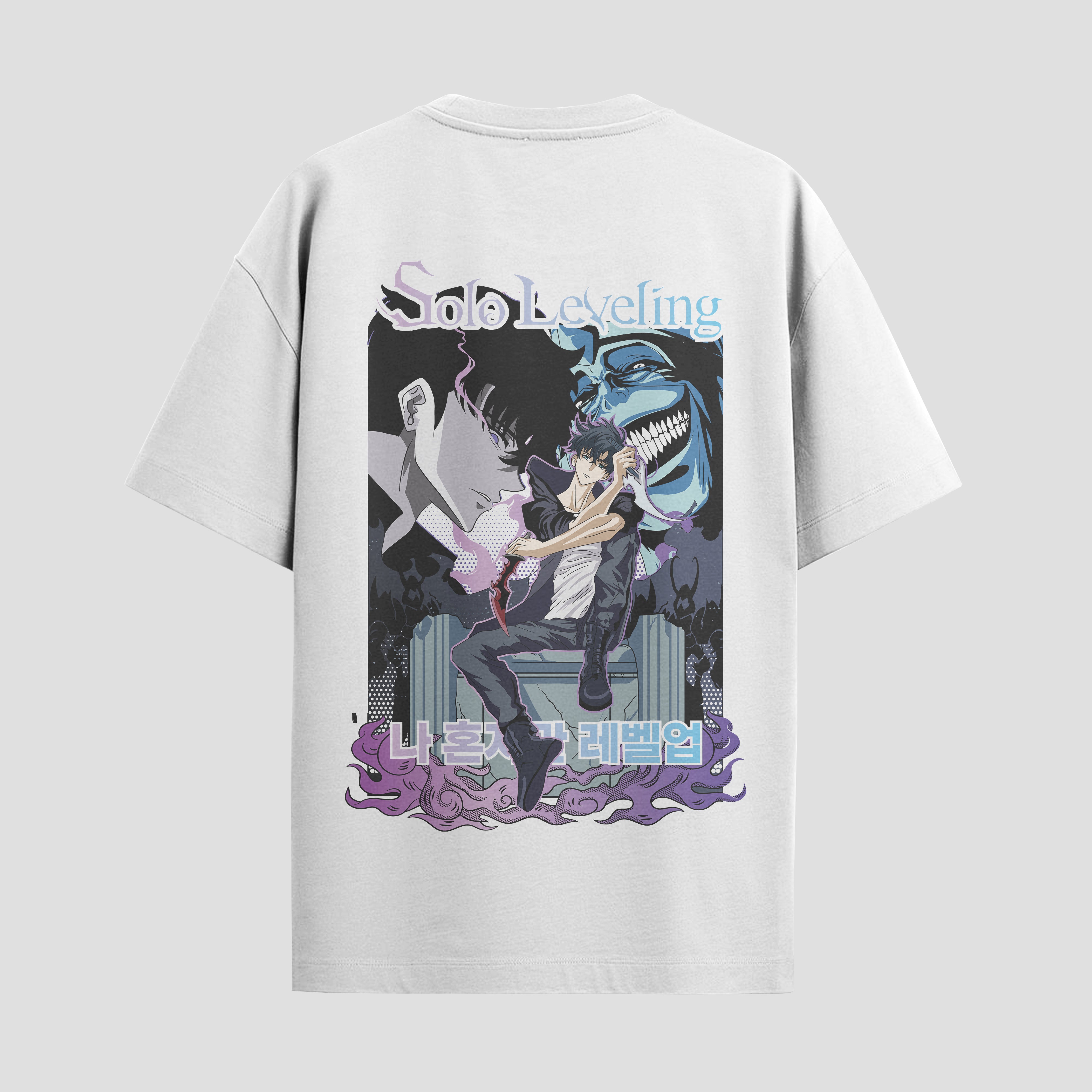 Playera urbana de anime y gaming ExtraLife MX, corte Standard Fit unisex ligero y transpirable en color Deep Black y Pure White, ropa de uso diario para gym y casual.